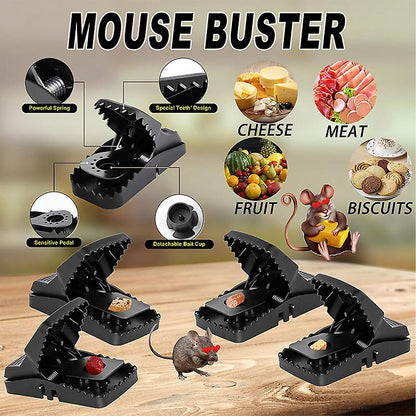 Heavy-Duty Black Mouse Trap 🐭💥 | Safe, Reusable & Powerful Grip